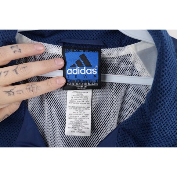 Vintage Adidas Mens Size XL Notre Dame University Lined Windbreaker Jacket Blue - Picture 11 of 16